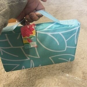 Packable picnic blanket with Velcro closure and carry handle